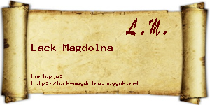 Lack Magdolna névjegykártya
